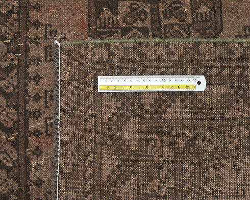 3x6 Vintage Brown Persian Style Hand Knotted Low Pile Wool Area Rug